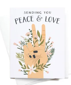 Onderkast Party Time Peace + Love Floral Greeting Card