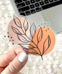 Elyse Breanne Designs Clear Pink Leaves Sticker