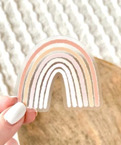 Elyse Breanne Designs Clear Pink Rainbow Sticker
