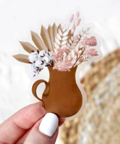 Elyse Breanne Designs Clear Clay Pitcher Bouquet Sticker Paper Goods