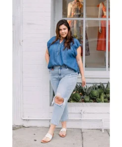 J+j Jeans + Pants Plus Size Ripped Mom Jeans