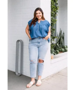J+j Jeans + Pants Plus Size Ripped Mom Jeans