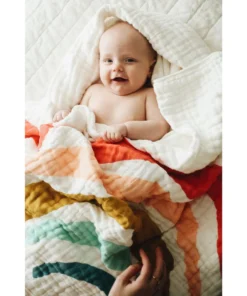 Clementine Kids Rainbow Muslin Quilt