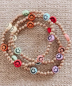 J+j Bracelets Rainbow Smiley Face Bracelet