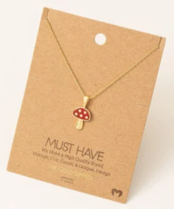 Fame Accessories Red Mushroom Necklace Necklaces