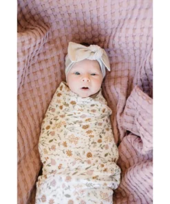 Mebie Baby Swaddles + Blankets Dusty Rose Organic Cotton Waffle Quilt