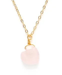 Amano Studio Rose Quartz Heart Faceted Necklace