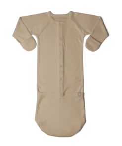 Goumi Kids Sandstone Convertible Bamboo Gown Preemie + Newborn