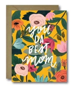 Black Lab Studio Floral You Da Best Mom Greeting Card Party Time