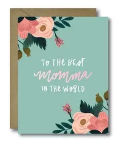 Black Lab Studio Party Time Floral Best Momma In The World Greeting Card