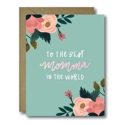 Black Lab Studio Party Time Floral Best Momma In The World Greeting Card 3 Black Lab Studio Party Time Floral Best Momma In The World Greeting Card