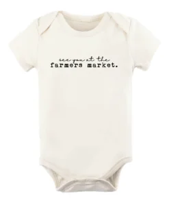 Tenth + Pine Bodysuits Farmers Market Black + Natural Organic Onesie