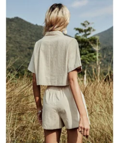 J+j Sets Light Beige Shirt + Shorts Set 13 J+j Sets Light Beige Shirt + Shorts Set