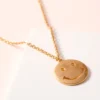 J+j Necklaces Smiley Face Round Charm Short Necklace