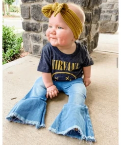 Bailey's Blossoms Light Wash Blue Denim Bell Bottoms 8 Bailey's Blossoms Light Wash Blue Denim Bell Bottoms