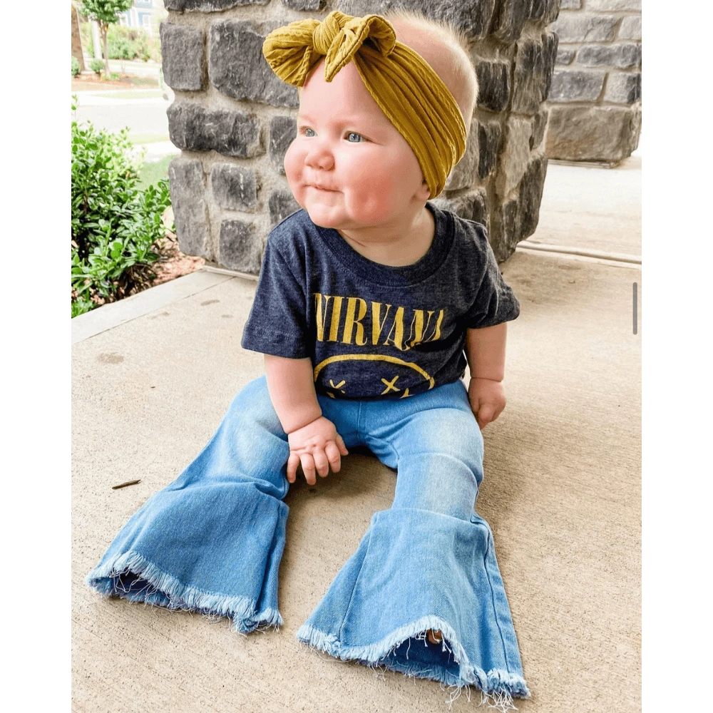 Bailey's Blossoms Light Wash Blue Denim Bell Bottoms 5 Bailey's Blossoms Light Wash Blue Denim Bell Bottoms