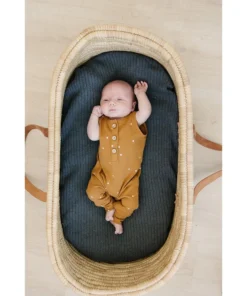 Mebie Baby Mustard Star Organic Cotton Romper Overalls + Rompers