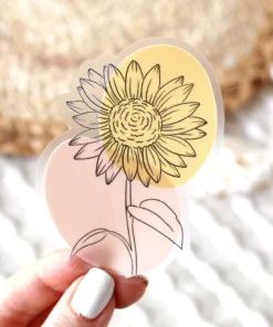 Elyse Breanne Designs Clear Sunflower Outline Sticker