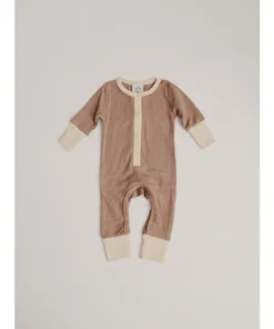 Orcas Lucille Overalls + Rompers Taupe + Cream Waffle Romper