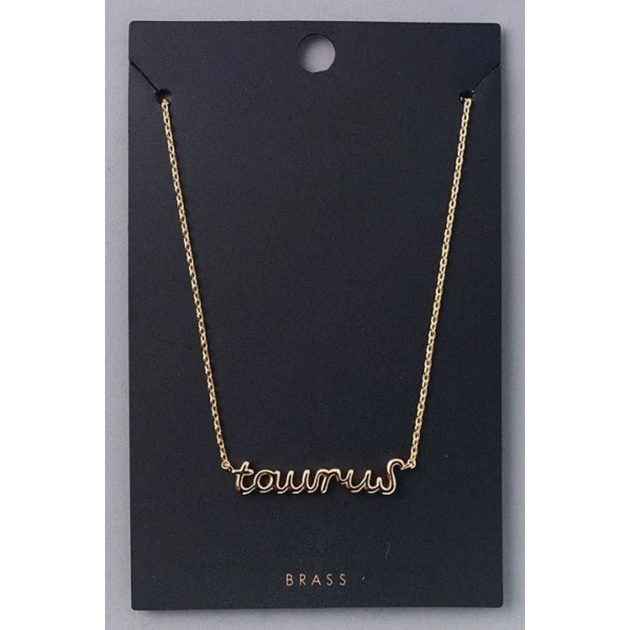 Fame Accessories Gold Taurus Zodiac Sign Necklace 3 Fame Accessories Gold Taurus Zodiac Sign Necklace