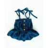Bailey's Blossoms Navy Peplum Tie Top Tops
