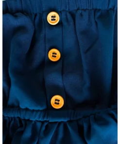 Bailey's Blossoms Navy Peplum Tie Top Tops