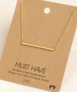 Fame Accessories Gold Tube Pendant Necklace