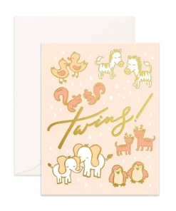 Fox + Fallow Twins Foil Greeting Card