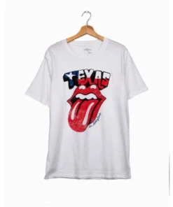 Livylu Texas Flag Adult Rolling Stones Tee