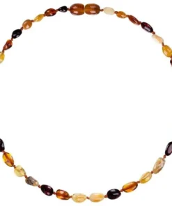 Powell's Owl Amber Baroque Unpolished Multi Four Color Necklace Jewelry