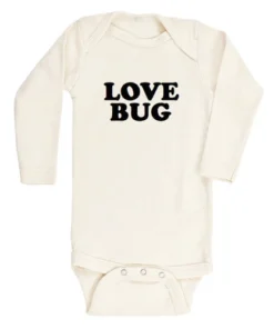 Tenth + Pine Bodysuits Love Bug Black + Natural Organic Long Sleeve Onesie