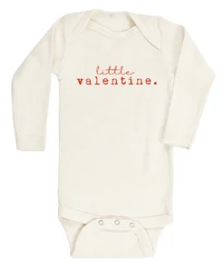 Tenth + Pine Bodysuits Little Valentine Red + Natural Organic Long Sleeve Onesie