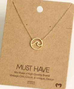 Fame Accessories Necklaces Wave Cutout Coin Necklace