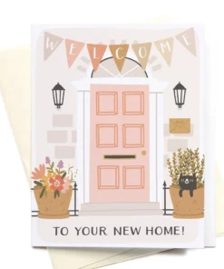 Onderkast Welcome To Your New Home Door Greeting Card Party Time