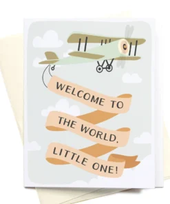 Onderkast Welcome To The World, Little One Greeting Card Party Time