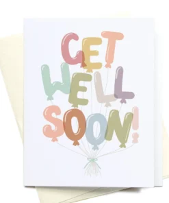 Onderkast Get Well Soon Balloons Greeting Card