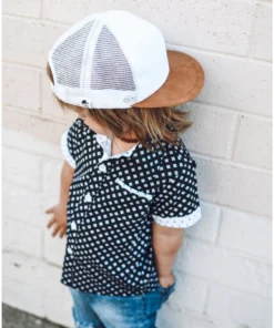 George Hats White + Tan Trucker Hat