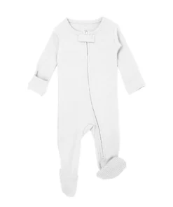 Loved Baby Sleepers White Organic Cotton Zip Sleeper