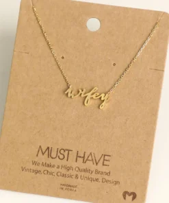 Fame Accessories Gold Wifey Necklace