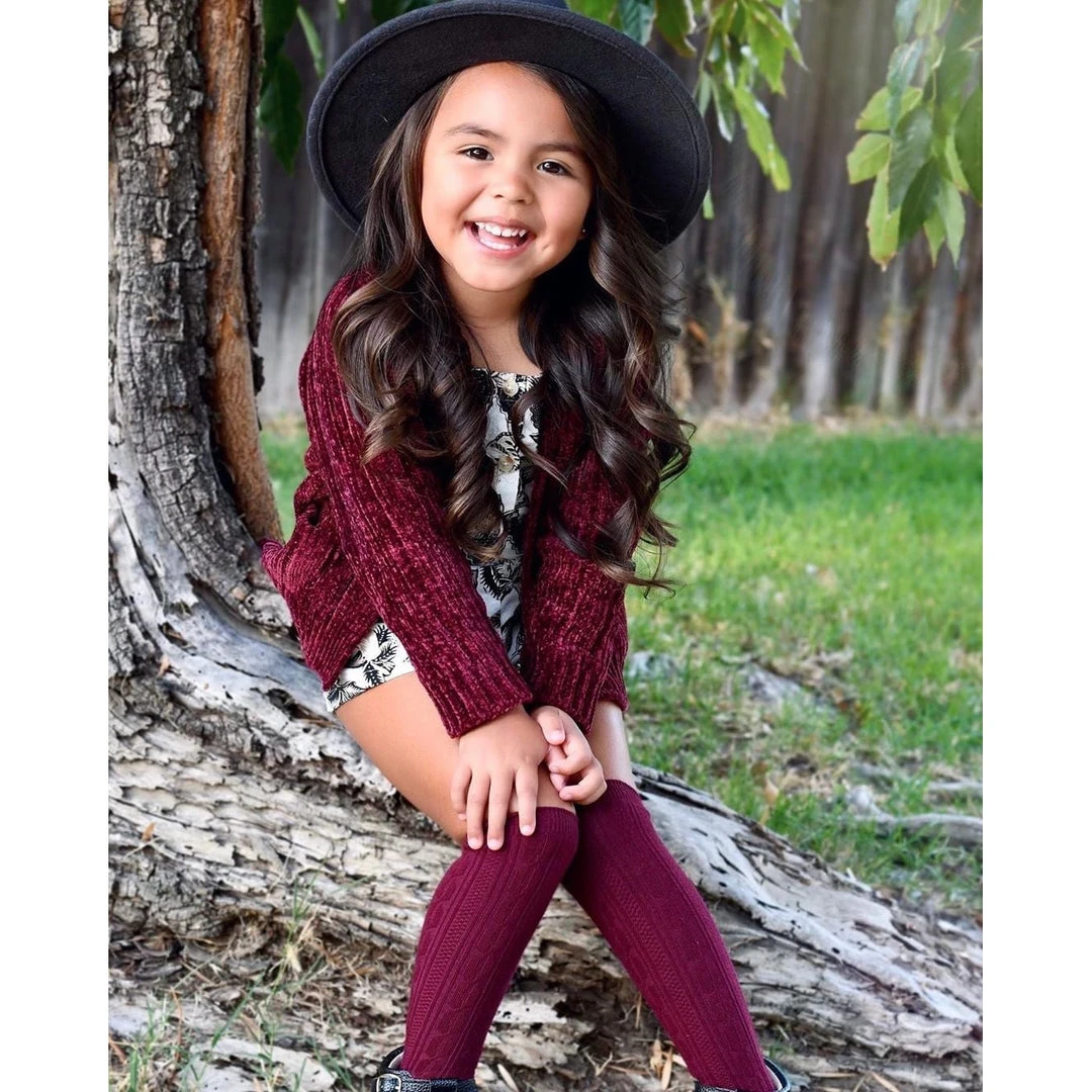 Little Stocking Co Wine Red Knee High Socks Footwear 3 Little Stocking Co Wine Red Knee High Socks Footwear