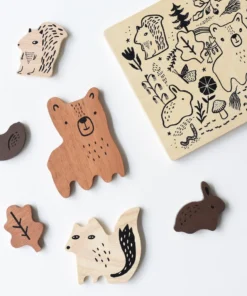 Wee Gallery Toys Woodland Animals Wooden Puzzle Tray