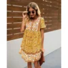 J+j Yellow Floral Boho Dress